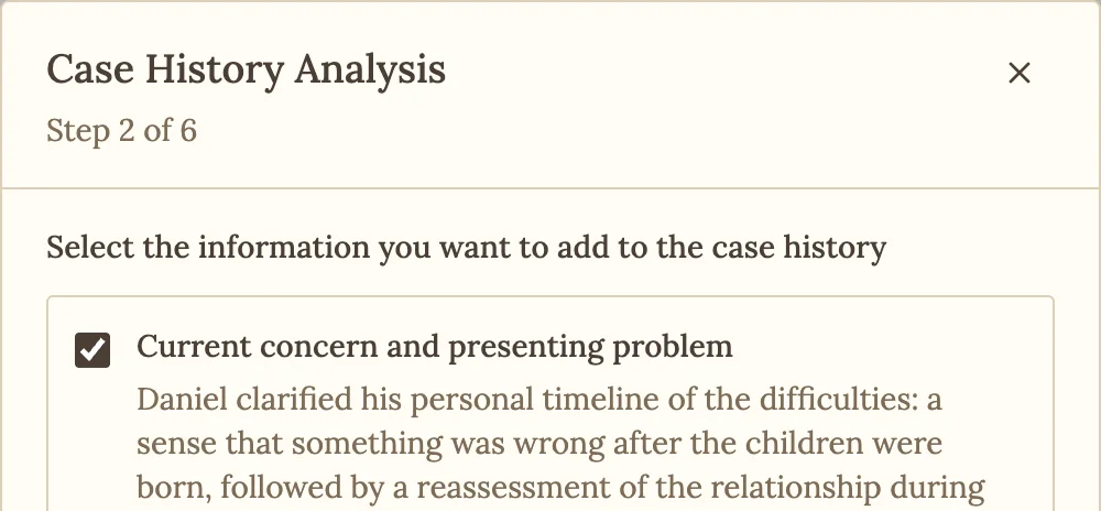 Review of the material from a new session